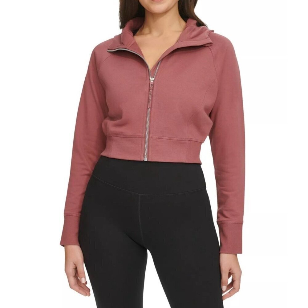 Calvin Klein Zippered Cropped Hoodie Women's XL Sedona Long Sleeve New